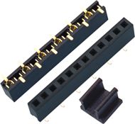 2.0mm Female Header  Plastic Height4.3  Single Row  1x02P TO 1X40P  SMT With Post With Cap.