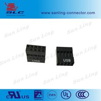 2.54mm Housing Crimp Print USB LOGO 2x05P  Black
