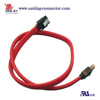 SATA Right Angle 7P TO 7P SATA Cable Assembly Red Color PE Bag Packing