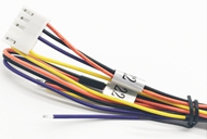 3.96mm 5P housing cable assembly 1569 20AWG orange black violet yellow L650mm with 5pcs heat shrink tubing